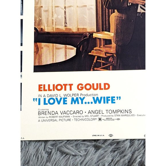 I Love My Wife Universal Pictures 1970 Elliot Gould Movie Lobby Card Poster VTG - Picture 3 of 7